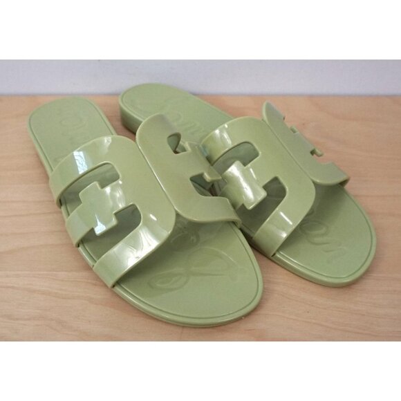Sam Edelman Bay Logo Jelly Slide Sandals Green Size 7 - Picture 1 of 7